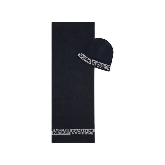 Armani Exchange Blue Wool Scarf 1728,71956299936,Armani Exchange,Blue,Men,New with tags,Scarves - Men - Accessories Armani Exchange AREX-11823300010