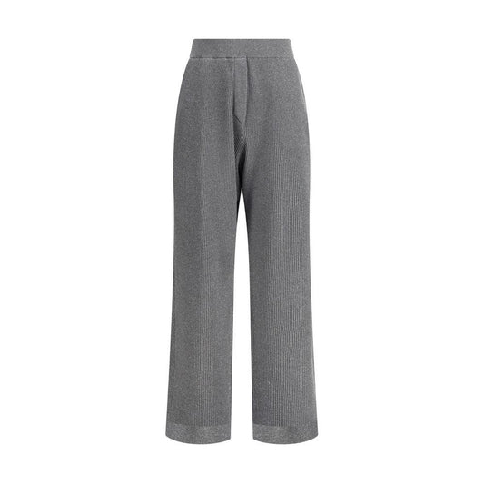 Brunello Cucinelli Ribbed lurex Pants 1728,72470364320,Brunello Cucinelli,Clothing,Gray,Jeans & Pants - Women - Clothing,L,M,New with tags,Women,Women - Clothing Brunello Cucinelli BR-MAZ260299PCXP07-L