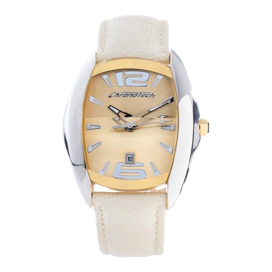 Chronotech Beige Leather Watch 1728,Beige,Chronotech,New with tags,Unisex,Unisex Watches - Watches Chronotech CHCT7814M04AC