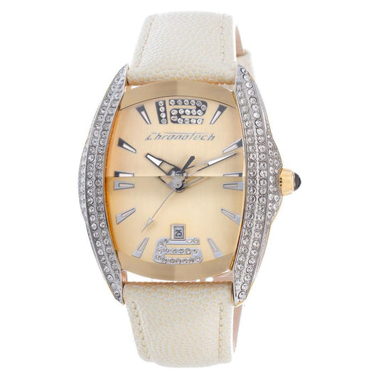 Chronotech Beige Leather Watch 1728,Beige,Chronotech,New with tags,Watches for Women - Watches,Women Chronotech CHCT7814M04SAC