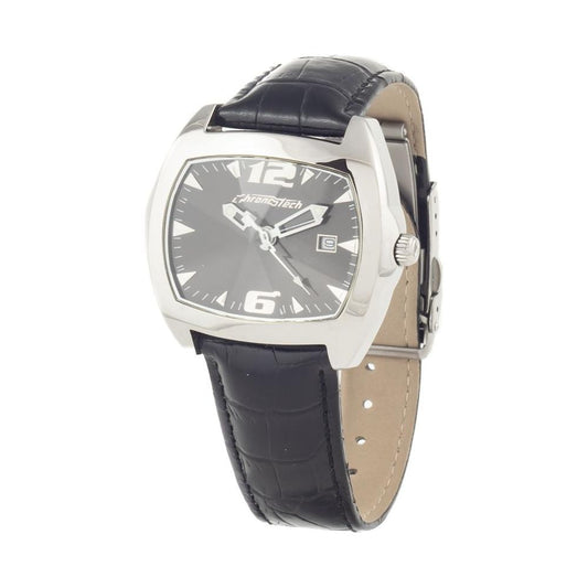 Chronotech Black Leather Watch 1728,67434610848,Black,Chronotech,New with tags,Unisex,Unisex Watches - Watches,Watches Chronotech CHCT2188L02AC