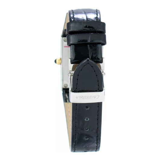 Chronotech Black Leather Watch 1728,Black,Chronotech,New with tags,Watches for Women - Watches,Women Chronotech CHCT7017L01AC