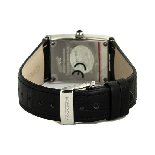 Chronotech Black Leather Watch 1728,67434610848,Black,Chronotech,New with tags,Watches for Women - Watches,Women Chronotech CHCT7017L03SAC
