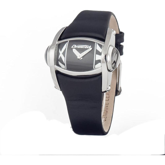 Chronotech Black Leather Watch 1728,Black,Chronotech,New with tags,Watches for Women - Watches,Women Chronotech CHCT7681L08AC
