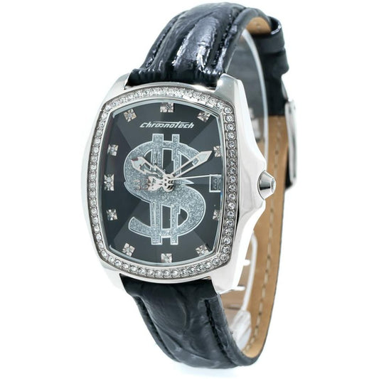 Chronotech Black Leather Watch 1728,Black,Chronotech,New with tags,Watches for Women - Watches,Women Chronotech CHCT7896LS103AC