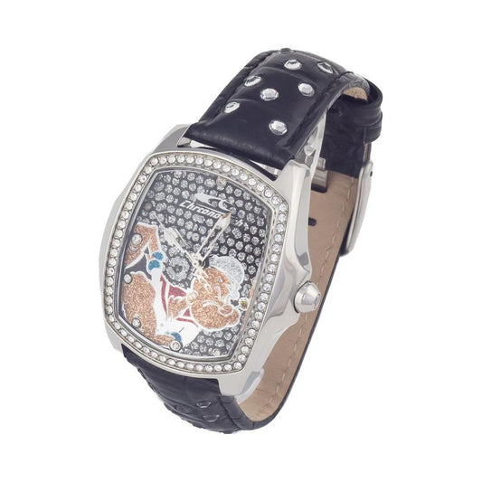 Chronotech Black Leather Watch 1728,Black,Chronotech,New with tags,Watches for Women - Watches,Women Chronotech CHCT7896LS82AC