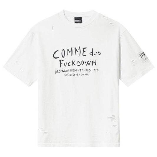 Comme Des Fuckdown White Cotton T-Shirt 1728,67346170016,Clothing,Comme Des Fuckdown,Men,Men - Clothing,New with tags,T-Shirts - Men - Clothing,White,XS Comme Des Fuckdown CO-15716-XS