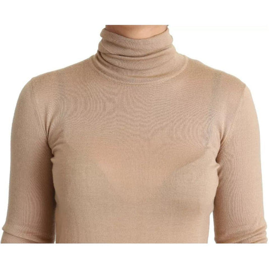 Dolce & Gabbana Beige Cashmere Silk Turtleneck Pullover Sweater 1728,67345645728,Beige,Dolce & Gabbana,IT36 | XS,Material: 70% Cashmere 30% Silk,Preowned / Defect,Sweaters - Women - Clothing,Women Dolce & Gabbana TSH5695-36