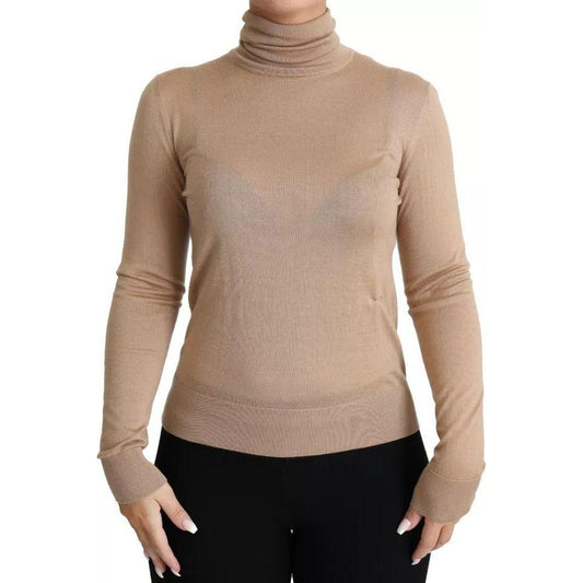 Dolce & Gabbana Beige Cashmere Silk Turtleneck Pullover Sweater 1728,67345645728,Beige,Dolce & Gabbana,IT36 | XS,Material: 70% Cashmere 30% Silk,Preowned / Defect,Sweaters - Women - Clothing,Women Dolce & Gabbana TSH5695-36