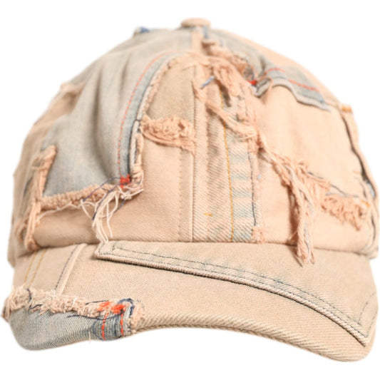 Dolce & Gabbana Beige Tattered Cotton 6 Panels Baseball Cap 1728,58 cm|M,67345645728,Accessories,Beige,Dolce & Gabbana,Hats & Caps - Men - Accessories,Material: 100% Cotton,Men,Men - Accessories,New with tags Dolce & Gabbana HAT9821-58