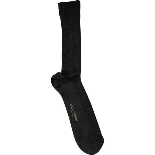 Dolce & Gabbana Black Cotton DG Logo Mid Calf Men Socks 1728,67345645728,Accessories,Black,Dolce & Gabbana,M,Material: 60% Cotton 39% Nylon 1% Elastane,Men,Men - Accessories,New with tags,Socks - Men - Accessories Dolce & Gabbana SCS2193-M