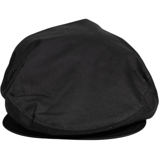 Dolce & Gabbana Black Cotton Newsboy Capello Cabbie Hat 1728,60 cm|XL,67345645728,Accessories,Black,Dolce & Gabbana,Hats & Caps - Men - Accessories,Material: 97% Cotton 3% Elastane,Men,Men - Accessories,New with tags Dolce & Gabbana HAT9679-60