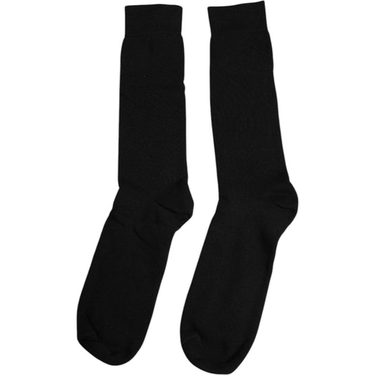 Dolce & Gabbana Black Solid Cotton Mid Calf Men Socks 1728,67345645728,Accessories,Black,Dolce & Gabbana,L,Material: 100% Cotton,Men,Men - Accessories,New with tags,Socks - Men - Accessories Dolce & Gabbana SCS2224-L