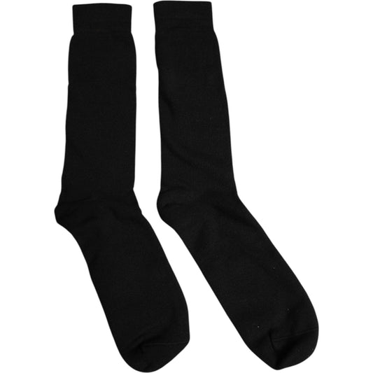 Dolce & Gabbana Black Solid Cotton Mid Calf Men Socks 1728,67345645728,Accessories,Black,Dolce & Gabbana,L,Material: 100% Cotton,Men,Men - Accessories,New with tags,Socks - Men - Accessories Dolce & Gabbana SCS2224-L