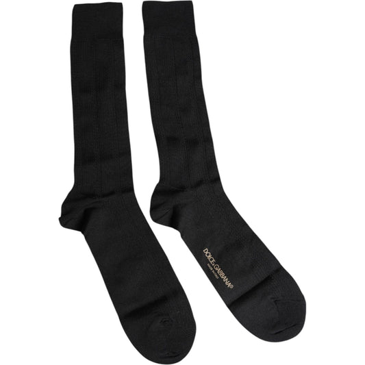 Dolce & Gabbana Black Stretch Logo Mid Calf Men Socks 1728,67345645728,Accessories,Black,Dolce & Gabbana,L,Men,Men - Accessories,New with tags,Socks - Men - Accessories Dolce & Gabbana SCS2235-L