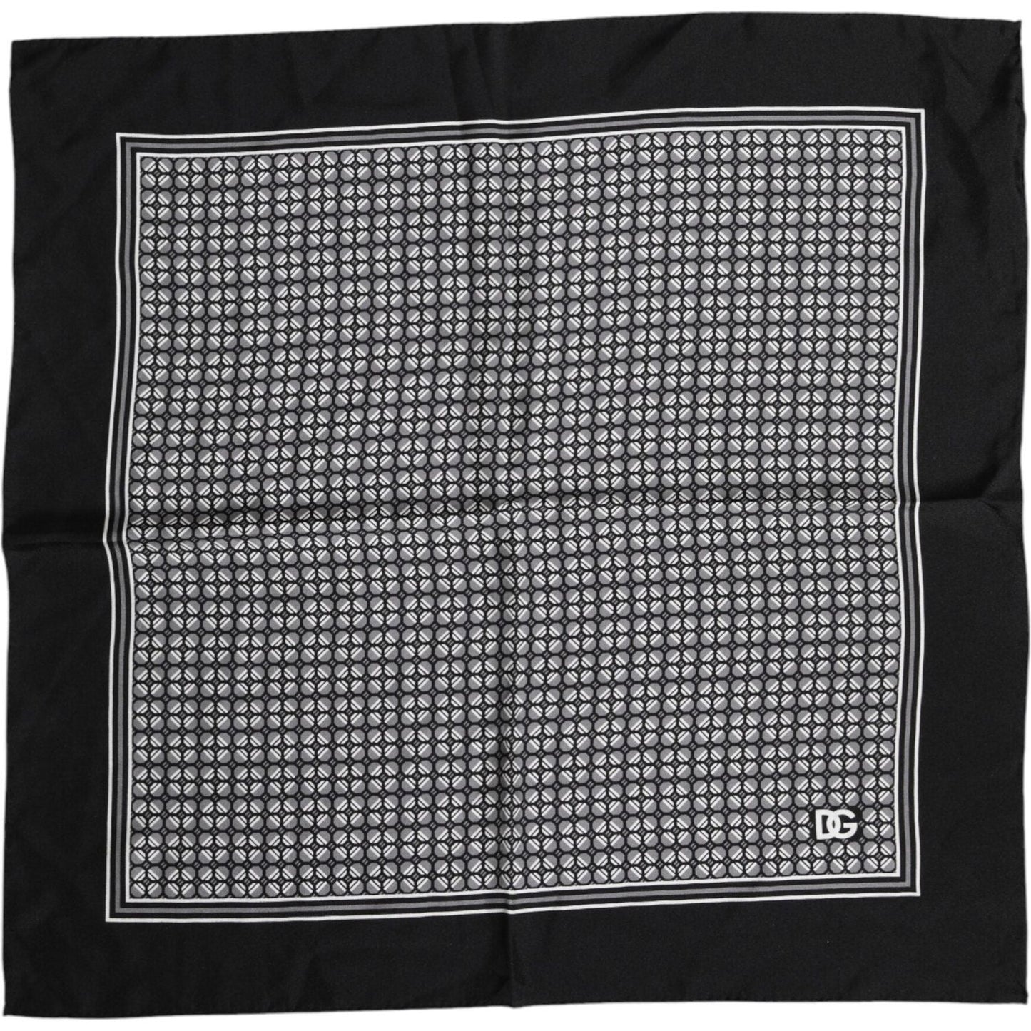 Dolce & Gabbana Black White Patterned Square Foulard Scarf 1728,67345645728,Accessories,Black and White,Dolce & Gabbana,Material: 100% Silk,Men,Men - Accessories,Preowned / Defect,Scarves - Men - Accessories Dolce & Gabbana MS7228