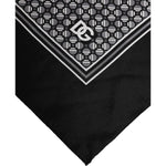 Dolce & Gabbana Black White Patterned Square Foulard Scarf 1728,67345645728,Accessories,Black and White,Dolce & Gabbana,Material: 100% Silk,Men,Men - Accessories,Preowned / Defect,Scarves - Men - Accessories Dolce & Gabbana MS7228