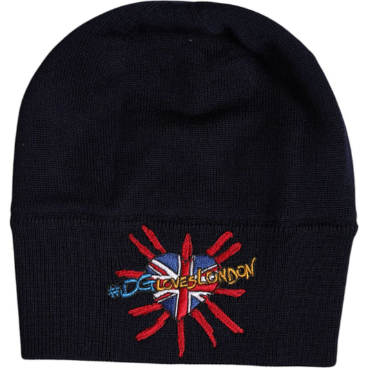 Dolce & Gabbana Black Wool #DGLovesLondon Winter Beanie Hat 1728,67345645728,Accessories,Black,Dolce & Gabbana,Hats & Caps - Men - Accessories,Material: 100% Virgin Wool,Men,Men - Accessories,Preowned / Defect Dolce & Gabbana HAT9793