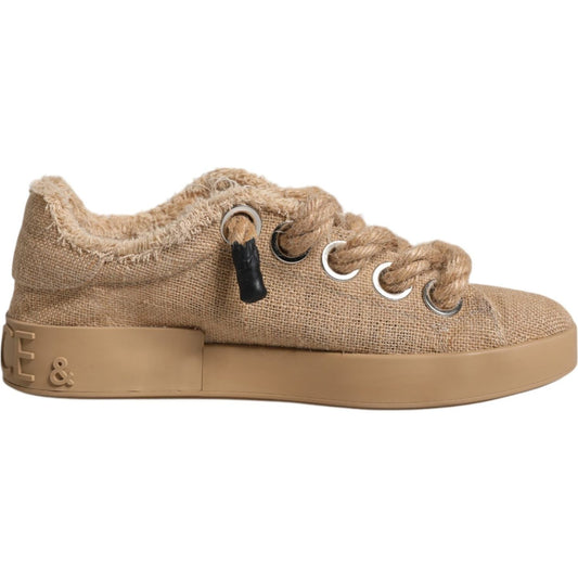 Dolce & Gabbana Brown Jute Fabric Low Top Men Sneakers Shoes 1728,67345645728,Brown,Dolce & Gabbana,EU 39 | US 6,EU 42 | US 9,EU43/US10,EU44/US11,Material: 100% Jute,Men,New with tags,Sneakers - Men - Shoes Dolce & Gabbana MV6384-39