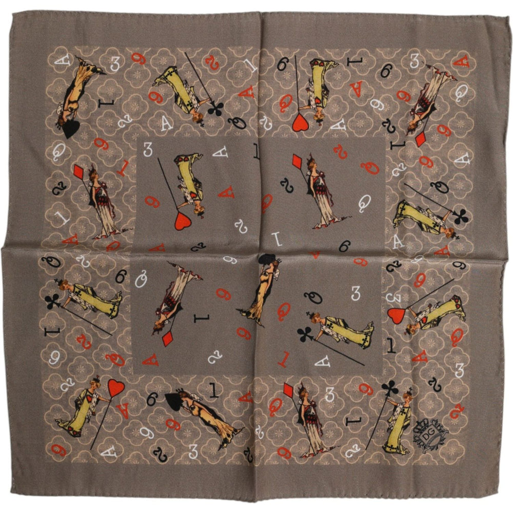 Dolce & Gabbana Brown Silk Printed Square Men Foulard Scarf 1728,67345645728,Accessories,Brown,Dolce & Gabbana,Material: 100% Silk,Men,Men - Accessories,New with tags,Scarves - Men - Accessories Dolce & Gabbana MS7243