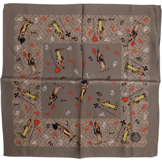 Dolce & Gabbana Brown Silk Printed Square Men Foulard Scarf 1728,67345645728,Accessories,Brown,Dolce & Gabbana,Material: 100% Silk,Men,Men - Accessories,New with tags,Scarves - Men - Accessories Dolce & Gabbana MS7243