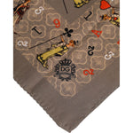 Dolce & Gabbana Brown Silk Printed Square Men Foulard Scarf 1728,67345645728,Accessories,Brown,Dolce & Gabbana,Material: 100% Silk,Men,Men - Accessories,New with tags,Scarves - Men - Accessories Dolce & Gabbana MS7243