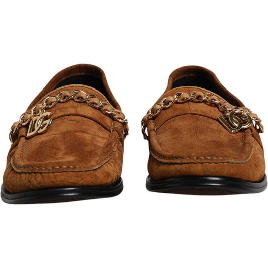 Dolce & Gabbana Brown Suede Leather Loafers Dress Shoes 1728,67345645728,Brown,Dolce & Gabbana,EU43.5/US10.5,Formal - Men - Shoes,Material: 100% Calf Leather,Men,Men - Shoes,Preowned / Defect,Shoes Dolce & Gabbana MV6555-43.5
