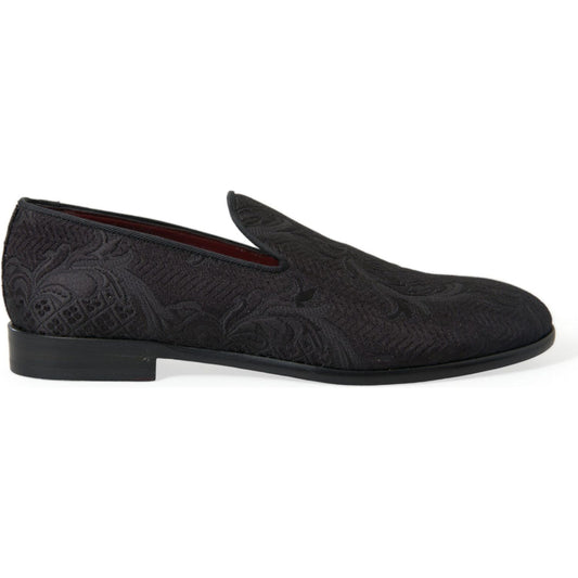 Dolce & Gabbana Elegant Black Brocade Dress Loafers 1728,67345645728,Black,Dolce & Gabbana,EU40.5/US7.5,Loafers - Men - Shoes,Material: 51% Viscose 36% Cotton 4% Polyester 3% Wool 2% Acetate 2% PC 1% Nylon 1% Silk,Men,Men - Shoes,New with tags,Shoes Dolce
