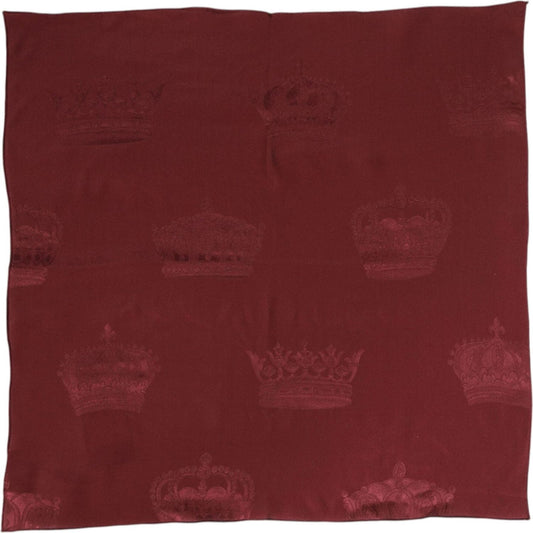 Dolce & Gabbana Maroon Silk Crown Square Men Foulard Scarf 1728,67345645728,Accessories,Dolce & Gabbana,Maroon,Material: 100% Silk,Men,Men - Accessories,New with tags,Scarves - Men - Accessories Dolce & Gabbana MS7245