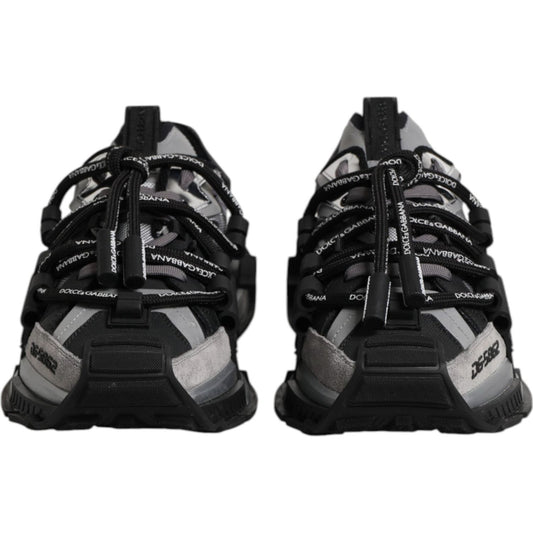 Dolce & Gabbana Multicolor Panelled Space Sneakers Shoes 1728,67345645728,Black and Gray,Dolce & Gabbana,EU43/US10,Material: 30% Polyester 20% PU 20% Calf Leather 10% Elastane 10% Nylon 10% Viscose,Men,Men - Shoes,New with tags,Shoes,Sneakers - Men - Shoe