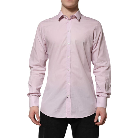Dolce & Gabbana Pink Cotton GOLD Long Sleeves Dress Shirt 1728,67345645728,Clothing,Dolce & Gabbana,IT41 | L,Material: 100% Cotton,Men,Men - Clothing,Pink,Preowned / Defect,Shirts - Men - Clothing Dolce & Gabbana TSH906904-41