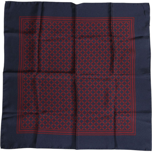 Dolce & Gabbana Red Blue Printed Silk Square Men Foulard Scarf 1728,67345645728,Accessories,Dolce & Gabbana,Material: 100% Silk,Men,Men - Accessories,New with tags,Red,Scarves - Men - Accessories Dolce & Gabbana MS7247