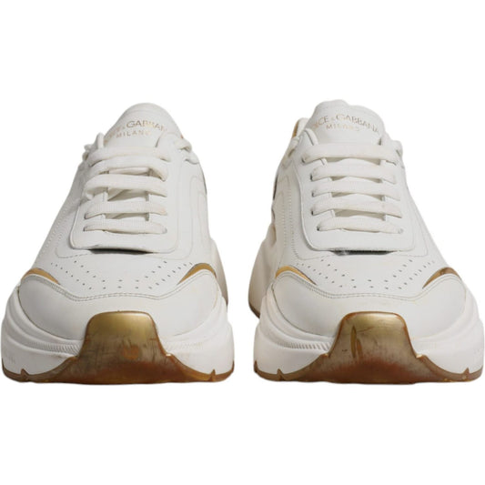 Dolce & Gabbana White Gold DAYMASTER Leather Sneakers Shoes 1728,67345645728,Dolce & Gabbana,EU42/US9,Material: 100% Calf Leather,Men,Men - Shoes,Preowned / Defect,Shoes,Sneakers - Men - Shoes,White Dolce & Gabbana MV6781-42