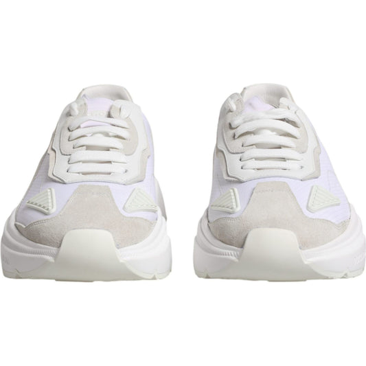 Dolce & Gabbana White Leather Daymaster Low Top Sneaker Shoes 1728,67345645728,Dolce & Gabbana,EU43/US10,Material: 60% Calf Leather 38% Nylon 1% PVC 1% Elastane,Men,Preowned / Defect,Sneakers - Men - Shoes,White Dolce & Gabbana MV6425-43