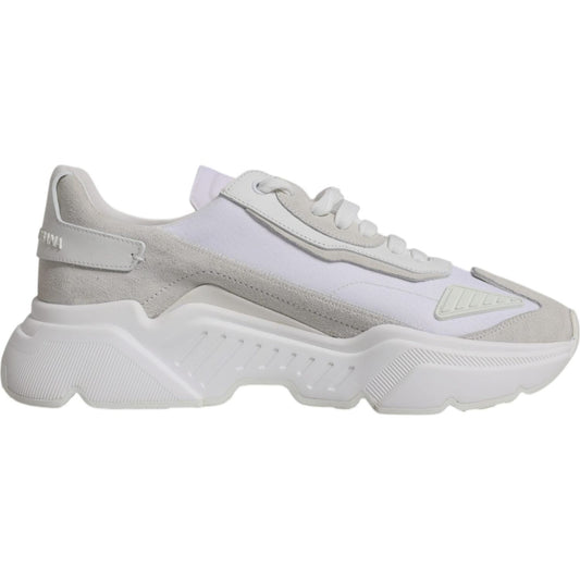 Dolce & Gabbana White Leather Daymaster Low Top Sneaker Shoes 1728,67345645728,Dolce & Gabbana,EU43/US10,Material: 60% Calf Leather 38% Nylon 1% PVC 1% Elastane,Men,Preowned / Defect,Sneakers - Men - Shoes,White Dolce & Gabbana MV6425-43