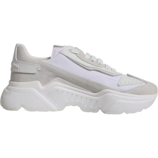 Dolce & Gabbana White Leather Daymaster Low Top Sneakers Shoes 1728,67345645728,Dolce & Gabbana,EU40/US7,Material: 60% Calf Leather 38% Nylon 1% PVC 1% Elastane,Men,Preowned / Defect,Sneakers - Men - Shoes,White Dolce & Gabbana MV6424-40
