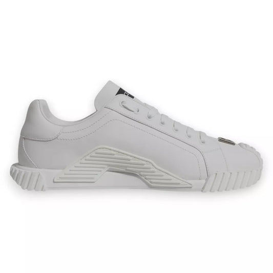 Dolce & Gabbana White Leather Logo Low Top NS1 Sneakers Shoes 1728,67345645728,Dolce & Gabbana,EU42/US9,Material: 100% Calf Leather,Men,Men - Shoes,New with tags,Shoes,Sneakers - Men - Shoes,White Dolce & Gabbana MV6815-42