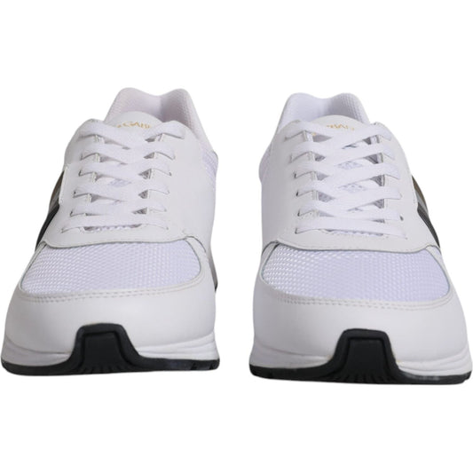 Dolce & Gabbana White Logo Leather Casual Men Sneakers Shoes 1728,67345645728,Dolce & Gabbana,EU44/US11,Material: 54% Calf Leather 24% Nylon 11% Cotton 11% Polyester,Men,Men - Shoes,New with tags,Shoes,Sneakers - Men - Shoes,White Dolce & Gabbana MV6552-4