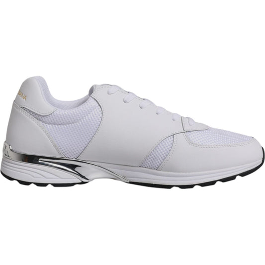 Dolce & Gabbana White Logo Leather Casual Men Sneakers Shoes 1728,67345645728,Dolce & Gabbana,EU44/US11,Material: 54% Calf Leather 24% Nylon 11% Cotton 11% Polyester,Men,Men - Shoes,New with tags,Shoes,Sneakers - Men - Shoes,White Dolce & Gabbana MV6552-4
