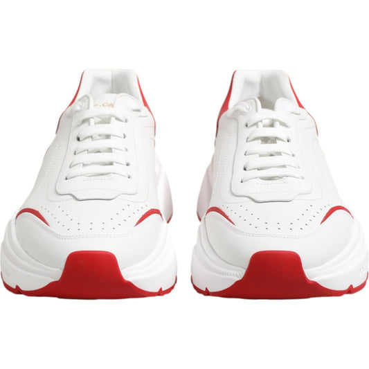 Dolce & Gabbana White Red DAYMASTER Leather Sneakers Shoes 1728,67345645728,Dolce & Gabbana,EU47/US14,Material: 100% Calf Leather,Men,Men - Shoes,New with tags,Shoes,Sneakers - Men - Shoes,White and Red Dolce & Gabbana MV7518-47