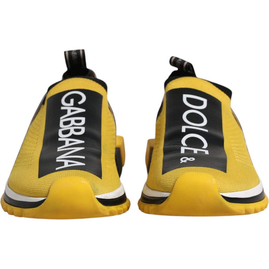 Dolce & Gabbana Yellow Black Slip On Sorrento Sneaker Shoes 1728,67345645728,Dolce & Gabbana,EU40.5/US7.5,Material: 65% Polyester 15% Viscose 10% Nylon 10% Elastane,Men,Men - Shoes,New with tags,Shoes,Sneakers - Men - Shoes,Yellow Dolce & Gabbana MV6627-4