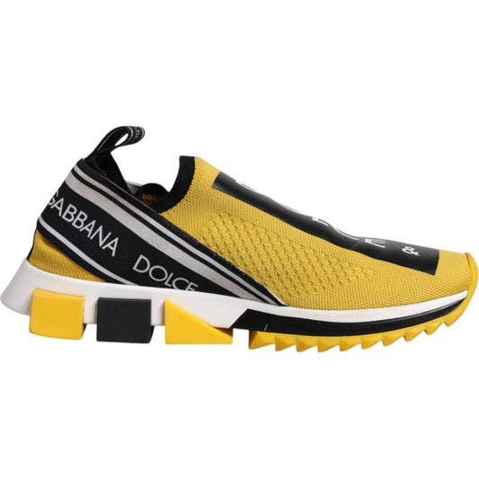 Dolce & Gabbana Yellow Black Slip On Sorrento Sneaker Shoes 1728,67345645728,Dolce & Gabbana,EU40.5/US7.5,Material: 65% Polyester 15% Viscose 10% Nylon 10% Elastane,Men,Men - Shoes,New with tags,Shoes,Sneakers - Men - Shoes,Yellow Dolce & Gabbana MV6627-4
