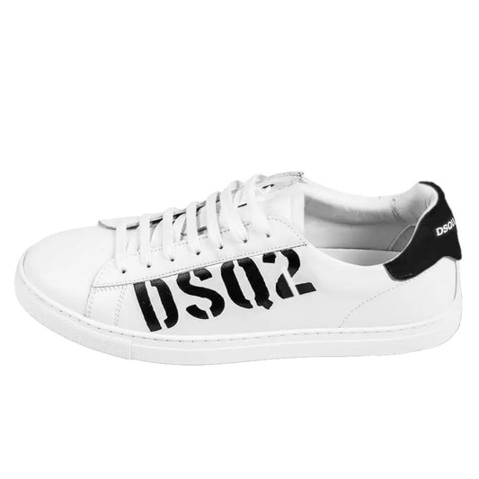 Dsquared² White Calfskin Sneaker 1728,67346170016,Dsquared²,EU39/US6,EU44/US11,Men,Men - Shoes,New with tags,Shoes,Sneakers - Men - Shoes,White Dsquared² DS-14287-EU39/US6