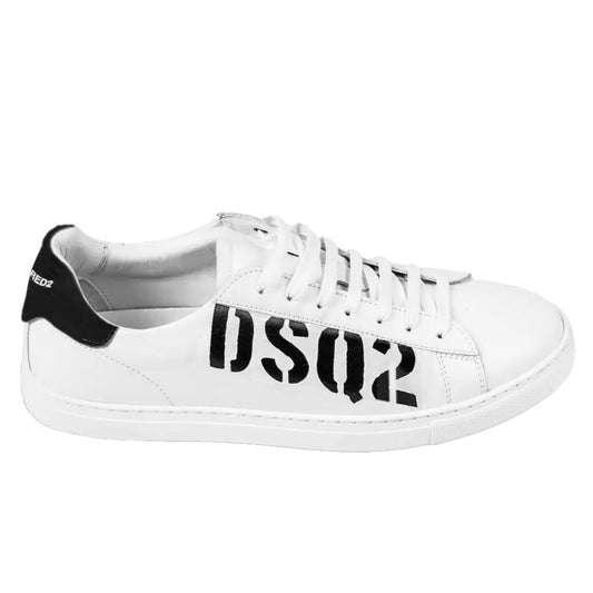 Dsquared² White Calfskin Sneaker 1728,67346170016,Dsquared²,EU39/US6,EU44/US11,Men,Men - Shoes,New with tags,Shoes,Sneakers - Men - Shoes,White Dsquared² DS-14287-EU39/US6