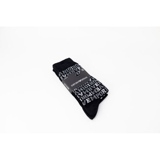 Emporio Armani Underwear Black Cotton Sock 1728,71956299936,Accessories,Black,Emporio Armani Underwear,Men,Men - Accessories,New with tags,One Size,Socks - Men - Accessories Emporio Armani Underwear EM-13180600009-ONE SIZE