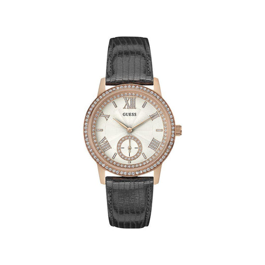 Guess Gray Leather Watch 1728,Gray,Guess,New with tags,Watches for Women - Watches,Women Guess GUW0642L3AC