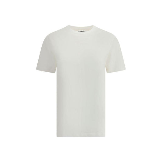 Jil Sander T-Shirt with leather patch 1728,72470364320,Clothing,Jil Sander,M,New with tags,S,Tops & T-Shirts - Women - Clothing,White,Women,Women - Clothing Jil Sander JI-J40GC0142J20103102-M