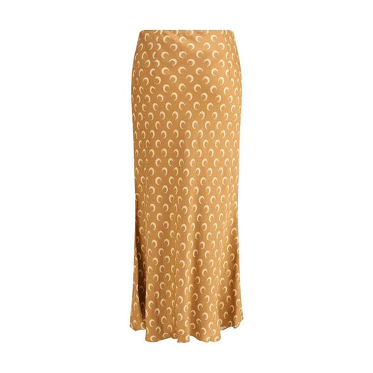 Marine Serre Moon satin midi Skirt 1728,72470364320,IT36 | XS,Marine Serre,New with tags,Orange,Skirts - Women - Clothing,Women Marine Serre MA-WSK070ACWOV0060BG70-IT36 | XS