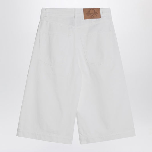 Moschino Wide white Bermuda shorts in cotton LDin,Spring - Summer 2025,Women,Women > Clothing,Women > Clothing > Short trousers,Yes Eu Moschino A03170421/Q_MOSCH-0001_102