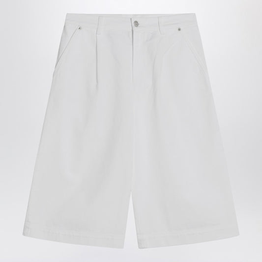 Moschino Wide white Bermuda shorts in cotton LDin,Spring - Summer 2025,Women,Women > Clothing,Women > Clothing > Short trousers,Yes Eu Moschino A03170421/Q_MOSCH-0001_102